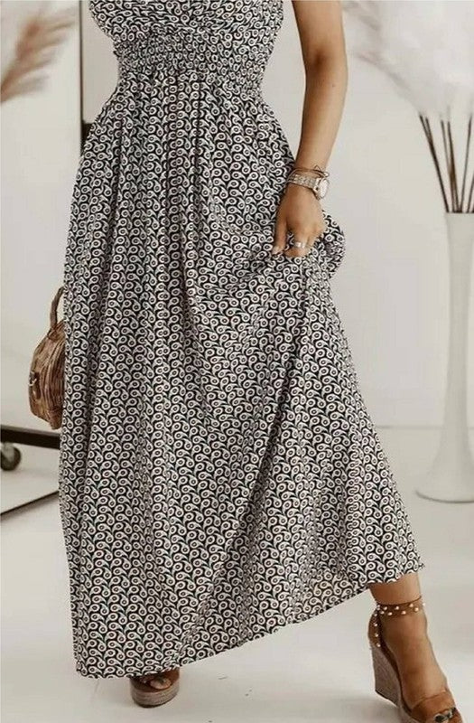 Savannah Bohemian Cottage Strap Summer Maxi Dress