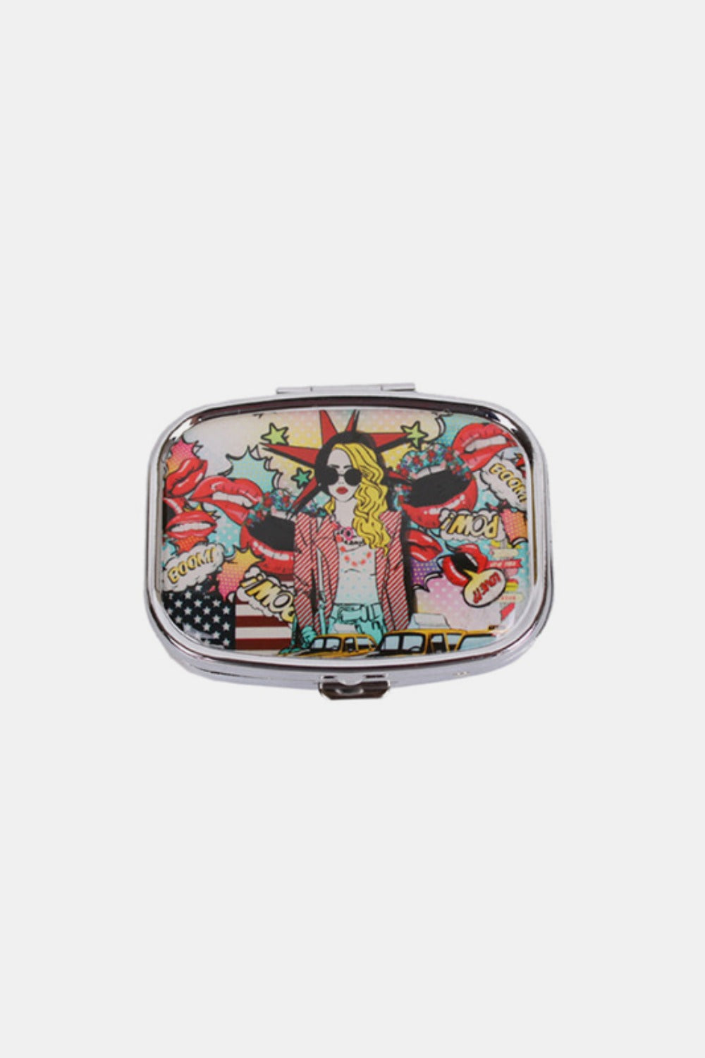 Nicole Lee USA Print Metallic Rectangular Pill Case